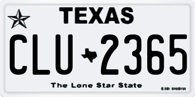 TX license plate CLU2365