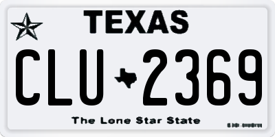 TX license plate CLU2369