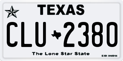 TX license plate CLU2380