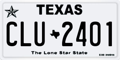 TX license plate CLU2401