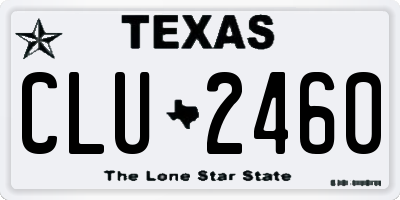 TX license plate CLU2460