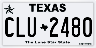 TX license plate CLU2480
