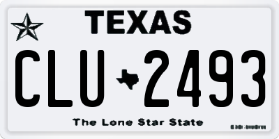 TX license plate CLU2493