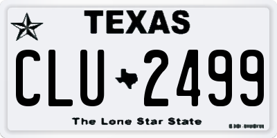 TX license plate CLU2499