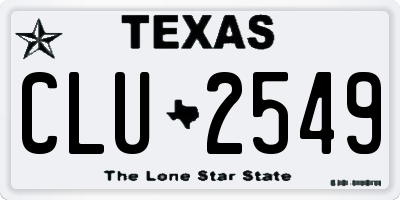 TX license plate CLU2549