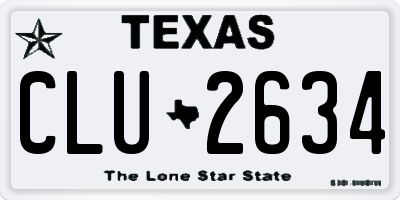 TX license plate CLU2634
