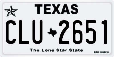 TX license plate CLU2651