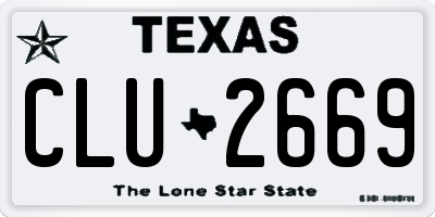 TX license plate CLU2669