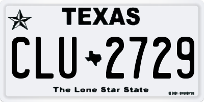 TX license plate CLU2729