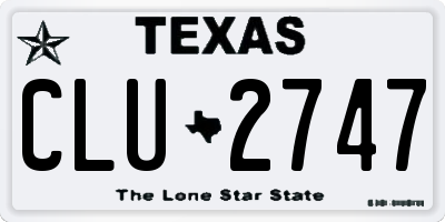 TX license plate CLU2747