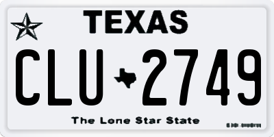 TX license plate CLU2749