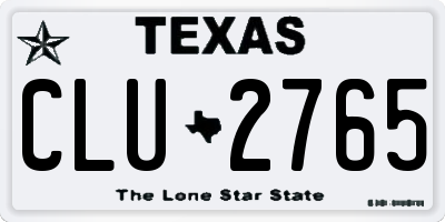 TX license plate CLU2765
