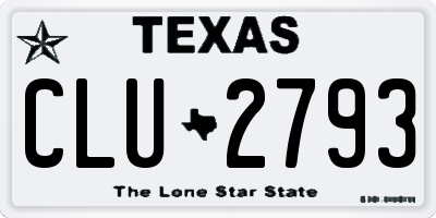 TX license plate CLU2793