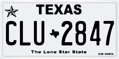 TX license plate CLU2847