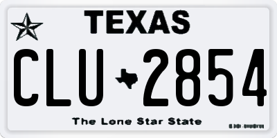 TX license plate CLU2854