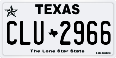 TX license plate CLU2966