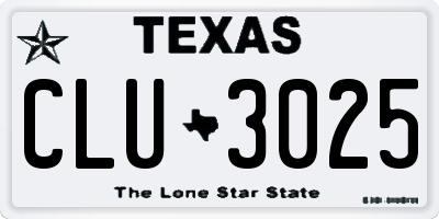 TX license plate CLU3025