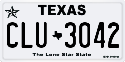 TX license plate CLU3042