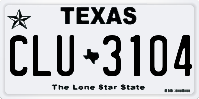 TX license plate CLU3104