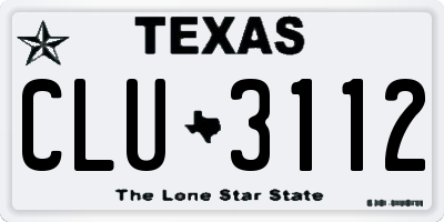TX license plate CLU3112