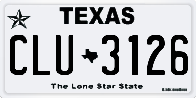 TX license plate CLU3126