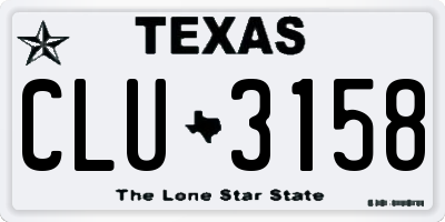 TX license plate CLU3158