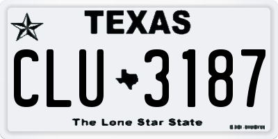 TX license plate CLU3187