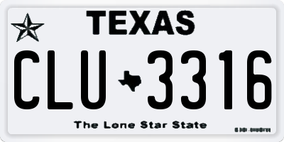 TX license plate CLU3316