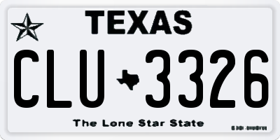 TX license plate CLU3326
