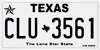 TX license plate CLU3561