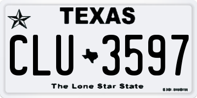 TX license plate CLU3597