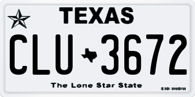 TX license plate CLU3672