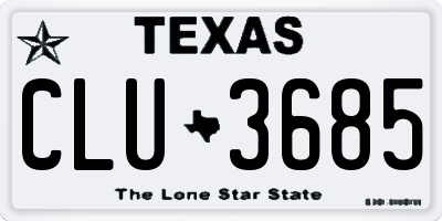TX license plate CLU3685