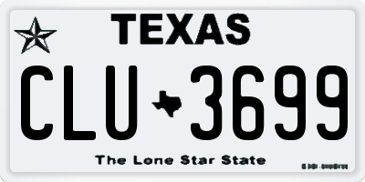 TX license plate CLU3699