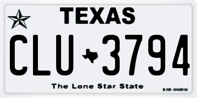 TX license plate CLU3794