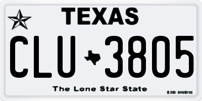 TX license plate CLU3805