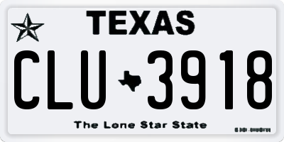 TX license plate CLU3918