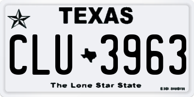 TX license plate CLU3963