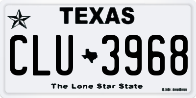 TX license plate CLU3968