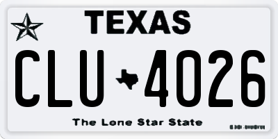 TX license plate CLU4026