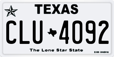 TX license plate CLU4092