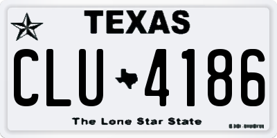 TX license plate CLU4186