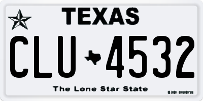 TX license plate CLU4532