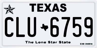 TX license plate CLU6759