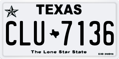 TX license plate CLU7136