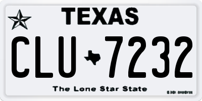 TX license plate CLU7232