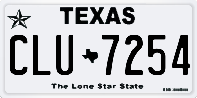 TX license plate CLU7254