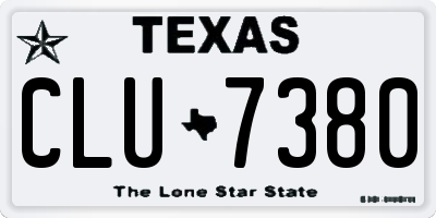 TX license plate CLU7380