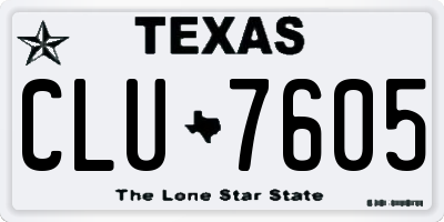 TX license plate CLU7605