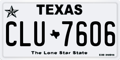 TX license plate CLU7606